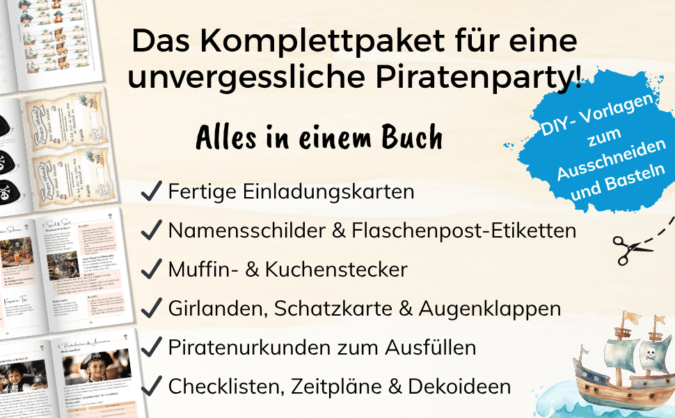 Kindergeburtstag organisieren — Buch mit Vorlagen für Einladungen, Deko und Spielideen