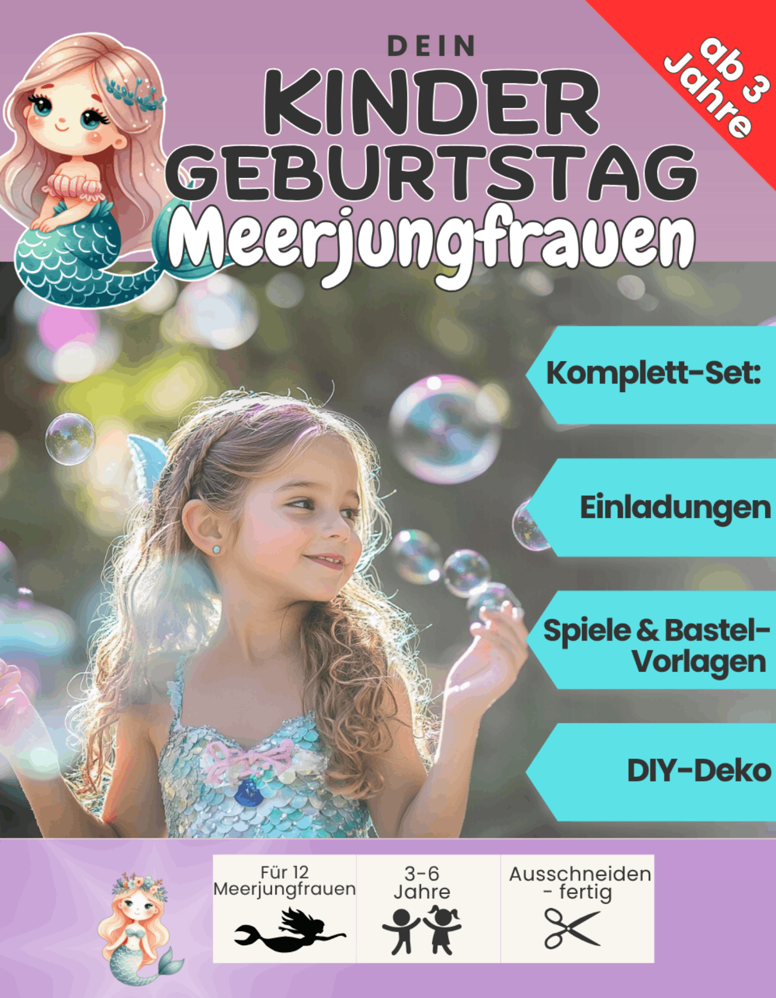 Dein Meerjungfrauen Kindergeburtstag – Das komplette Set für die Meerjungfrauen-Party